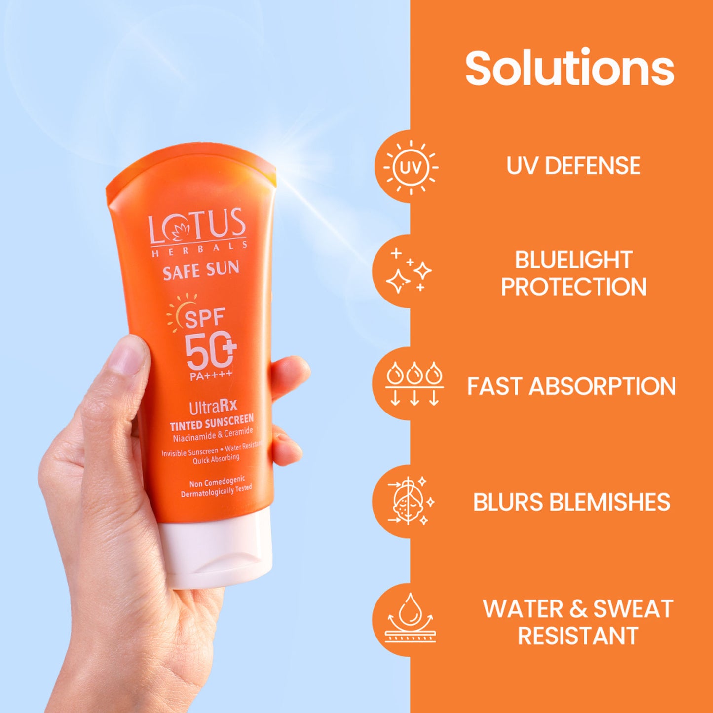 Lotus Herbals Safesun Ultrarx UV/Blue Filters Tinted Sunscreen SPF 50+ PA++++