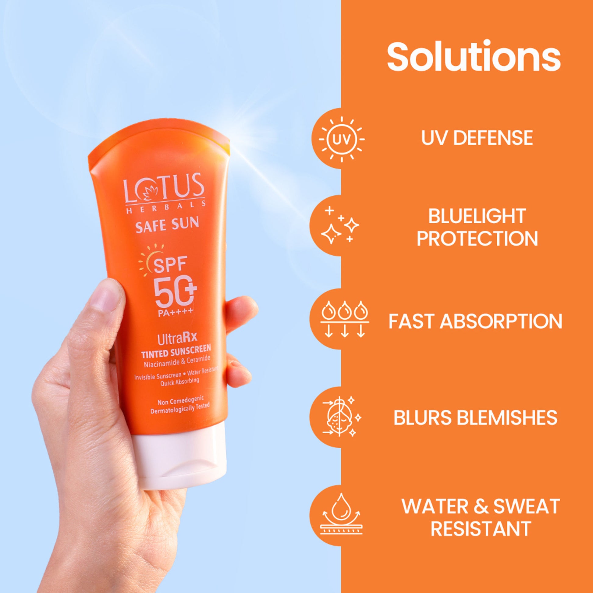 Lotus Herbals Safesun Ultrarx UV/Blue Filters Tinted Sunscreen SPF 50+ PA++++