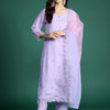 Indyancart IE Floral Embroidered Kurta with Trousers & With Dupatta