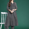 Indyancart IE Printed Panelled Pure Cotton Kurta with Trousers