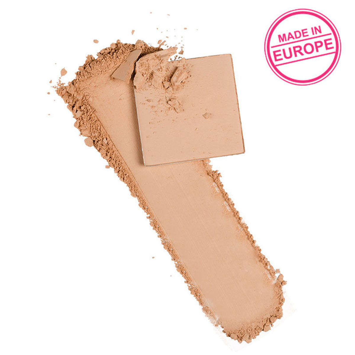 Nykaa Cosmetics SKINgenius matte powder compact in Warm Honey 03, showing the open compact with pressed powder and mirror.