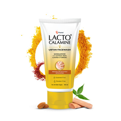 Lacto Calamine Ubtan Face Wash For Detan & Glowing Skin With Sandalwood, Saffron & Turmeric