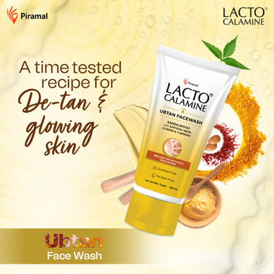Lacto Calamine Ubtan Face Wash For Detan & Glowing Skin With Sandalwood, Saffron & Turmeric