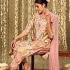Dhiyona IE Floral Embroidered Round Neck Thread Work Straight Kurta with Trousers & Dupatta