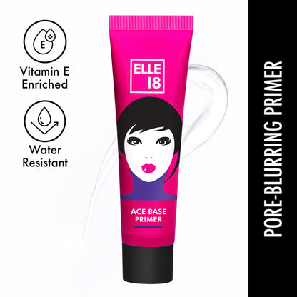 Elle 18 Ace Base Face Primer With Vitamin E, Lightweight & Water resistant