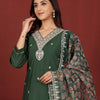 Dhiyona VA Women'sEthnic Motifs Embroidered Notch Neck Zari Straight Kurta With Trousers & Dupatta