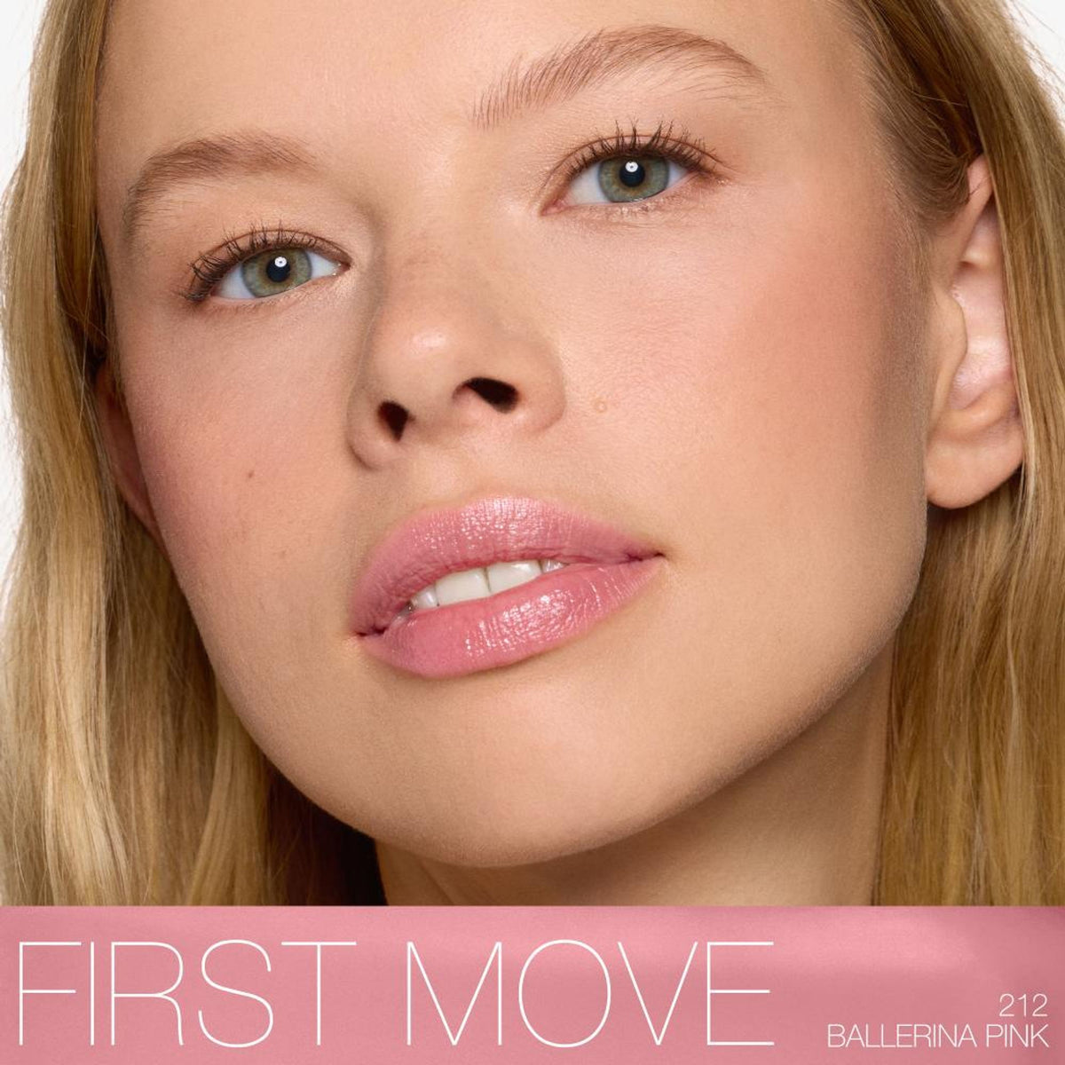 NARS Afterglow Sensual Shine Lipstick in First Move, featuring a sleek tube and vibrant shade visible in the image.