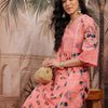 Dhiyona SN Women's Floral Print Schiffli Embroidered Lace Insert Detail Pure Cotton Kurta & Trousers