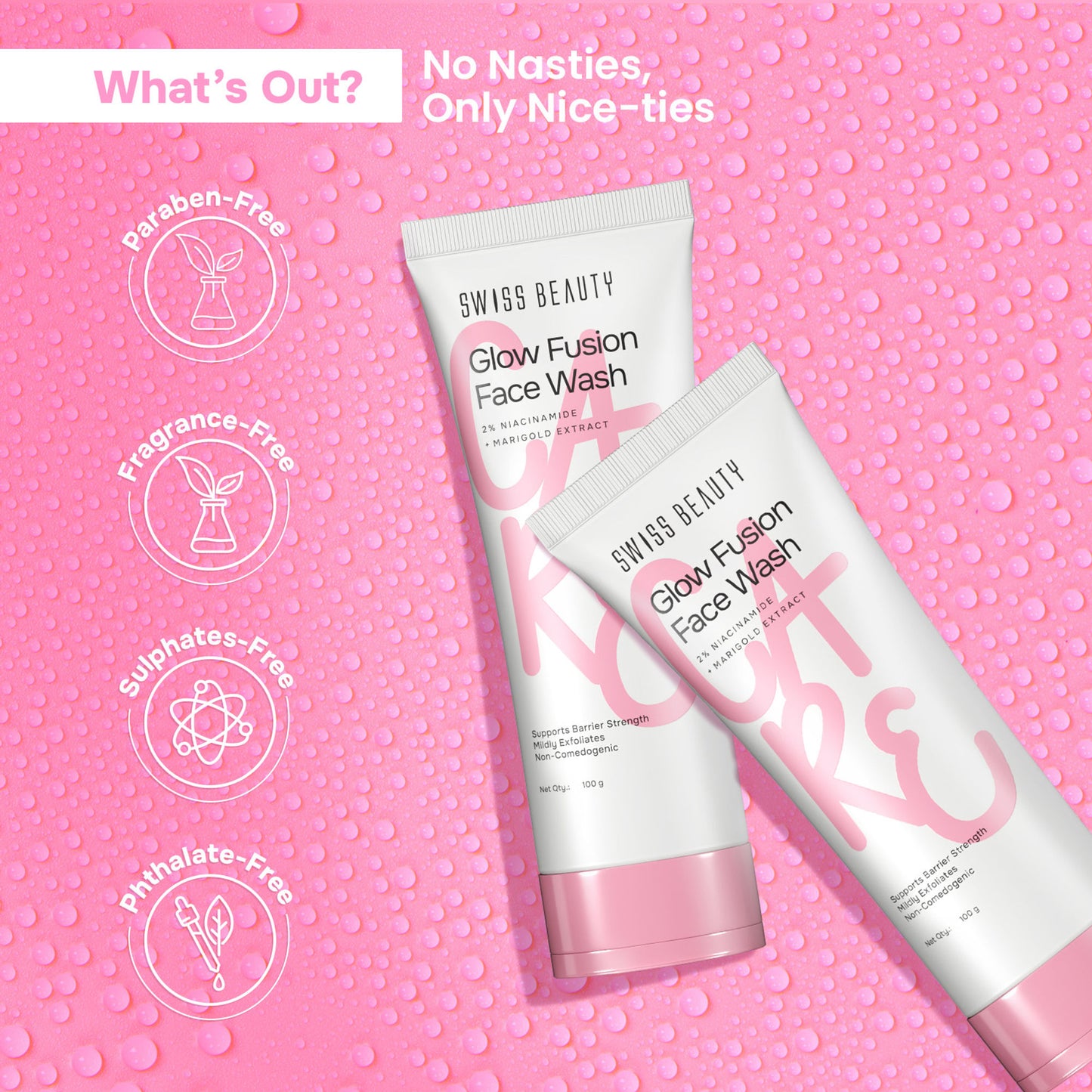 Swiss Beauty Care Glow Fusion Face Wash - 2% Niacinamide & Marigold Extract