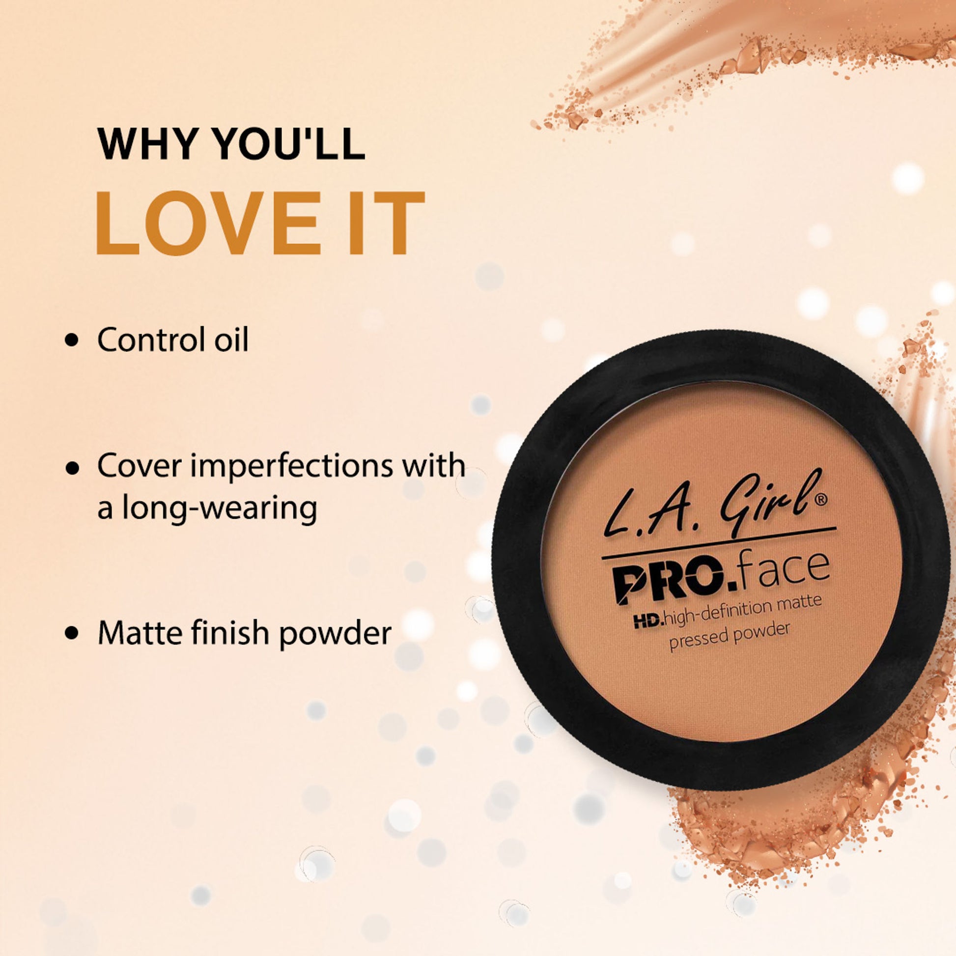 L.A. Girl HD Pro Face Pressed Powder - Warm Carmel