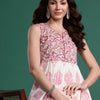 Dhiyona IE Women Floral Printed Pure Cotton Anarkali Kurta