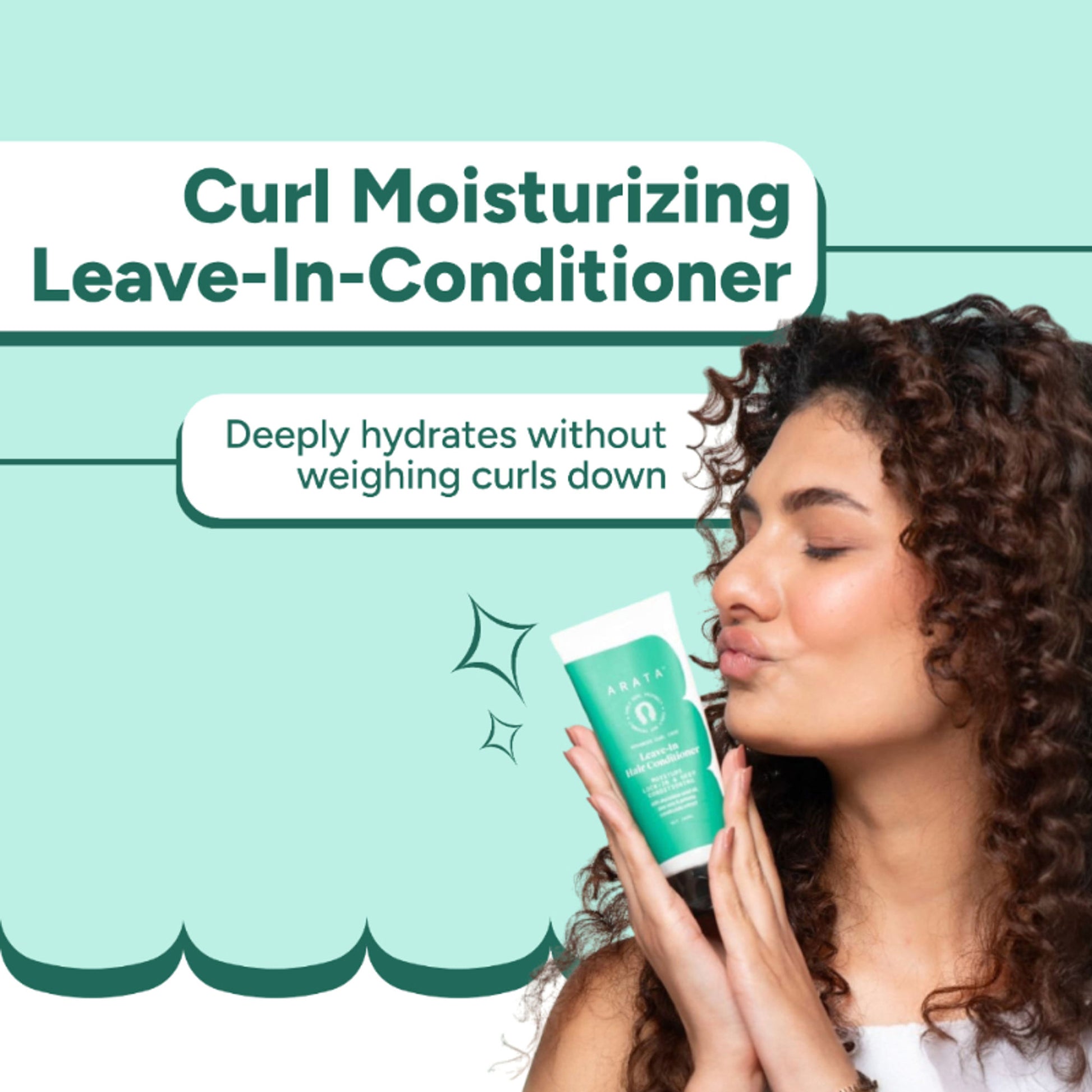Arata Leave-In Hair Conditioner For Dry, Frizzy, Wavy, Curly Hair Adds Shine And Moisture