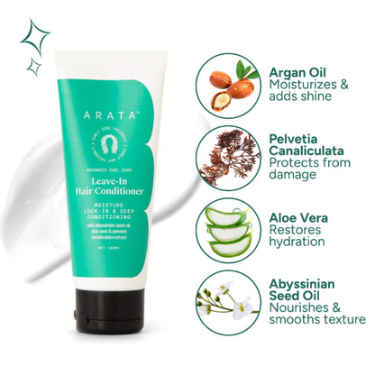 Arata Leave-In Hair Conditioner For Dry, Frizzy, Wavy, Curly Hair Adds Shine And Moisture