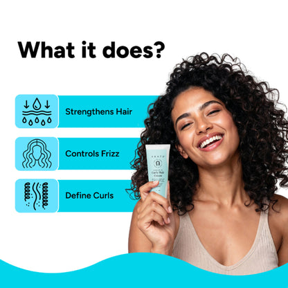 Arata Curly Hair Cream For Definition With Abyssinian Seed Oil, Soya Protein & Shea Butter