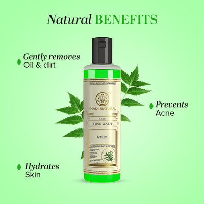 Khadi Natural Neem Face Wash to Cleanse, Soothe & Clarify Skin