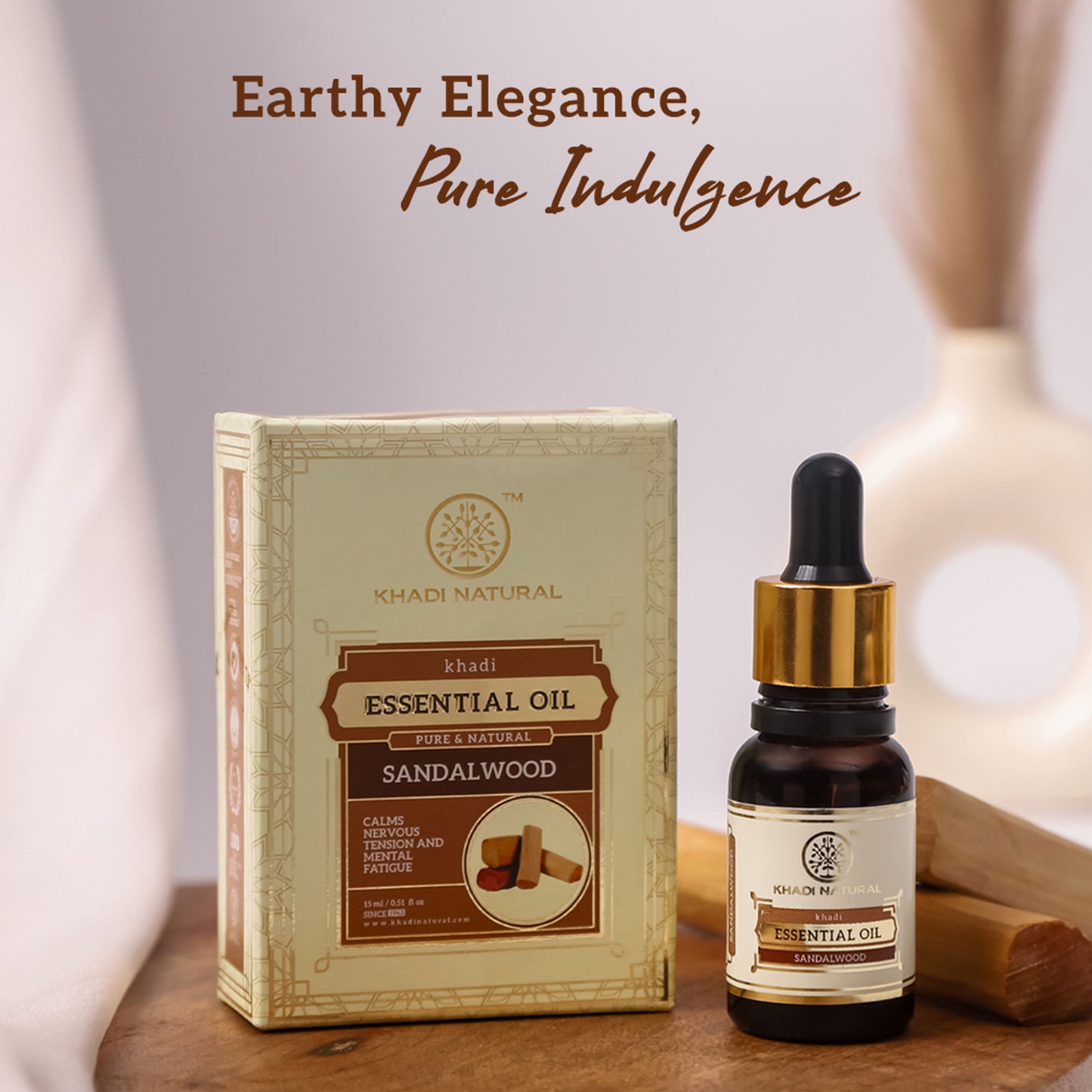 Khadi Natural Sandalwood Essential Oil to Restore Balance and Bring Calm Vibes