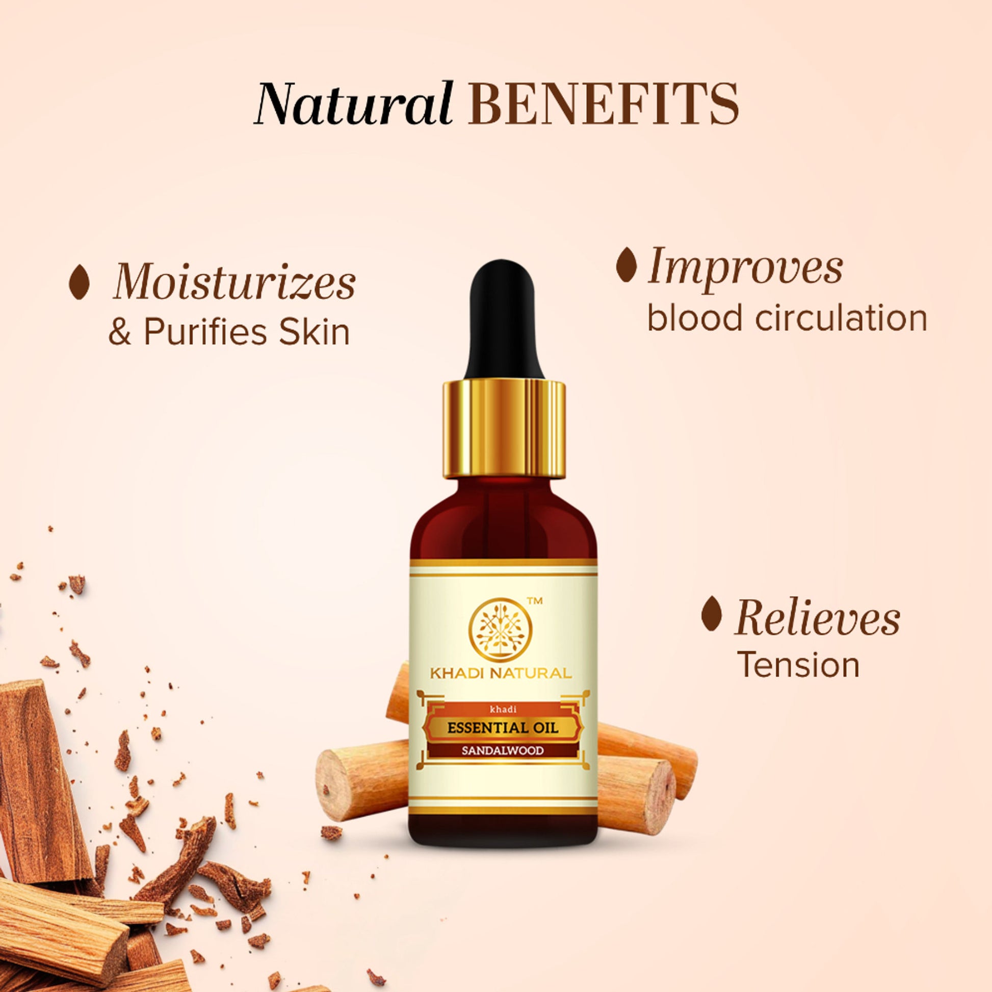 Khadi Natural Sandalwood Essential Oil to Restore Balance and Bring Calm Vibes