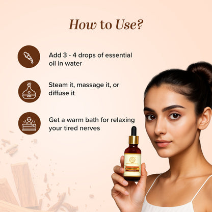 Khadi Natural Sandalwood Essential Oil to Restore Balance and Bring Calm Vibes