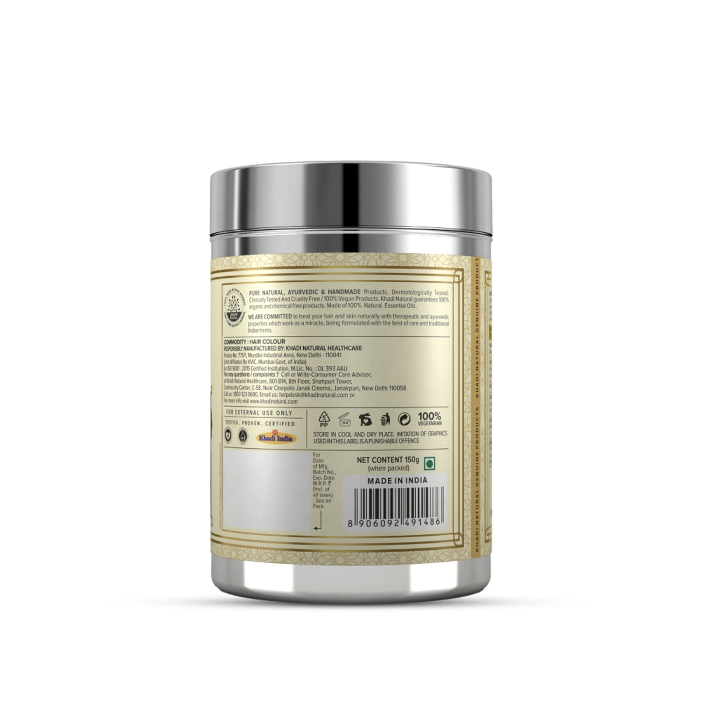 Khadi Natural Indigo Color for Natural Black Tint, Grey Coverage and Scalp Nourishment