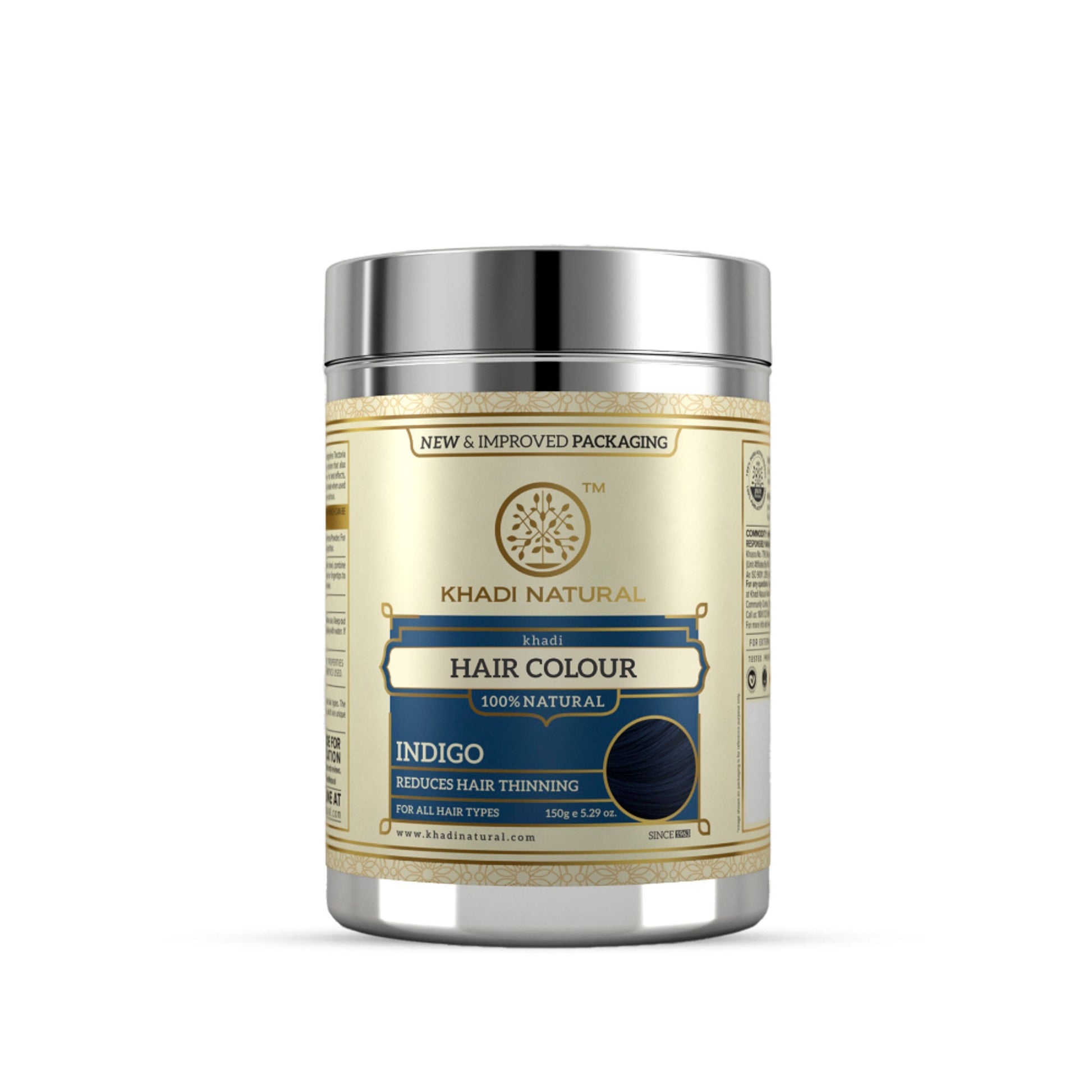 Khadi Natural Indigo Color for Natural Black Tint, Grey Coverage and Scalp Nourishment