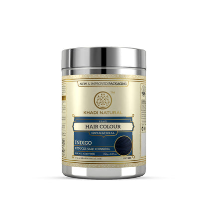 Khadi Natural Indigo Color for Natural Black Tint, Grey Coverage and Scalp Nourishment