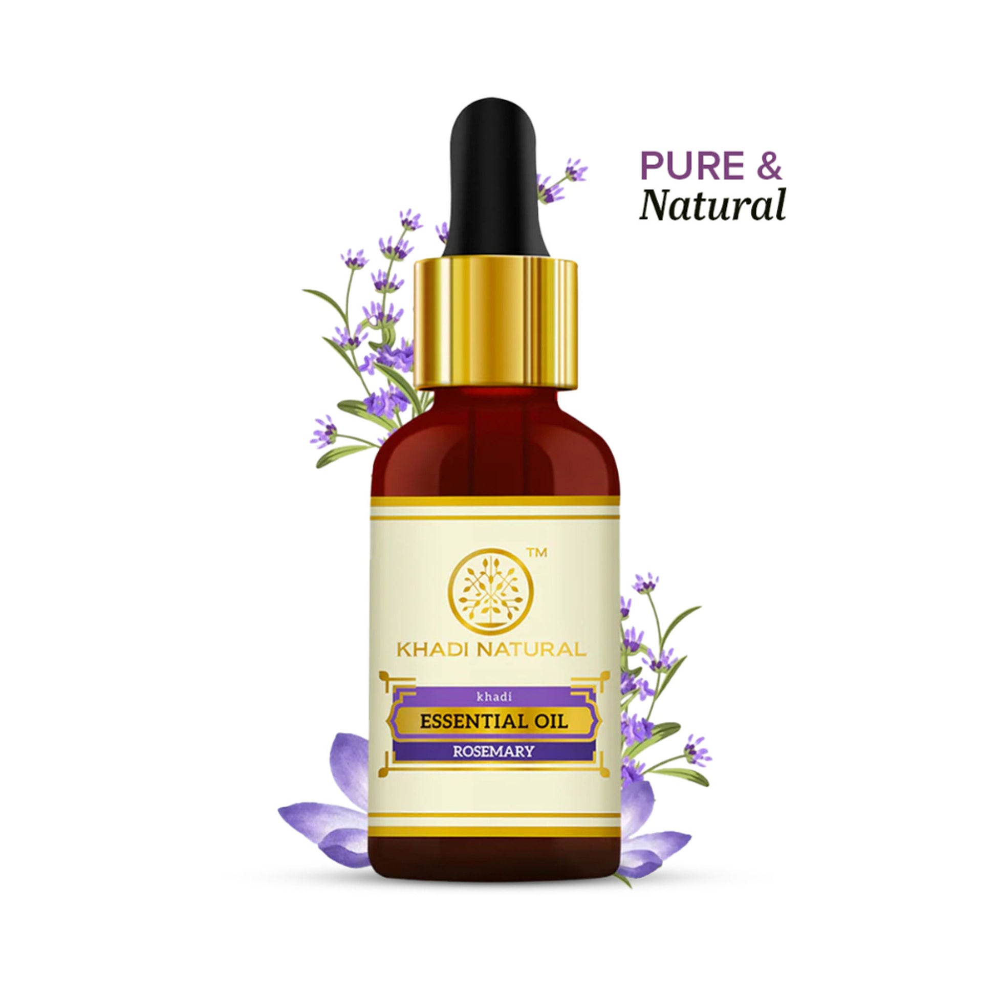 Khadi Natural Rosemary Essential Oil for to Restore Balance and Bring Calm Vibes