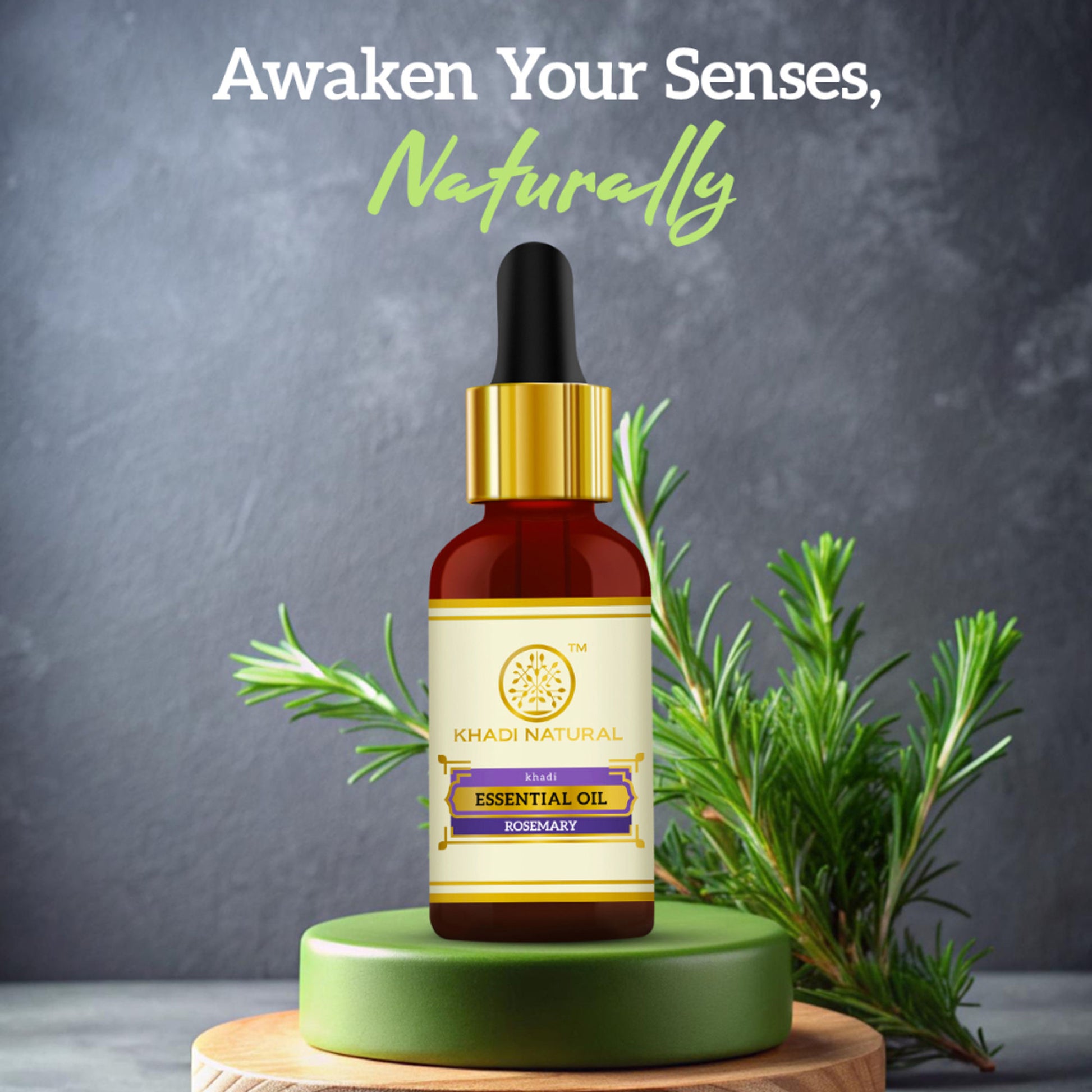 Khadi Natural Rosemary Essential Oil for to Restore Balance and Bring Calm Vibes