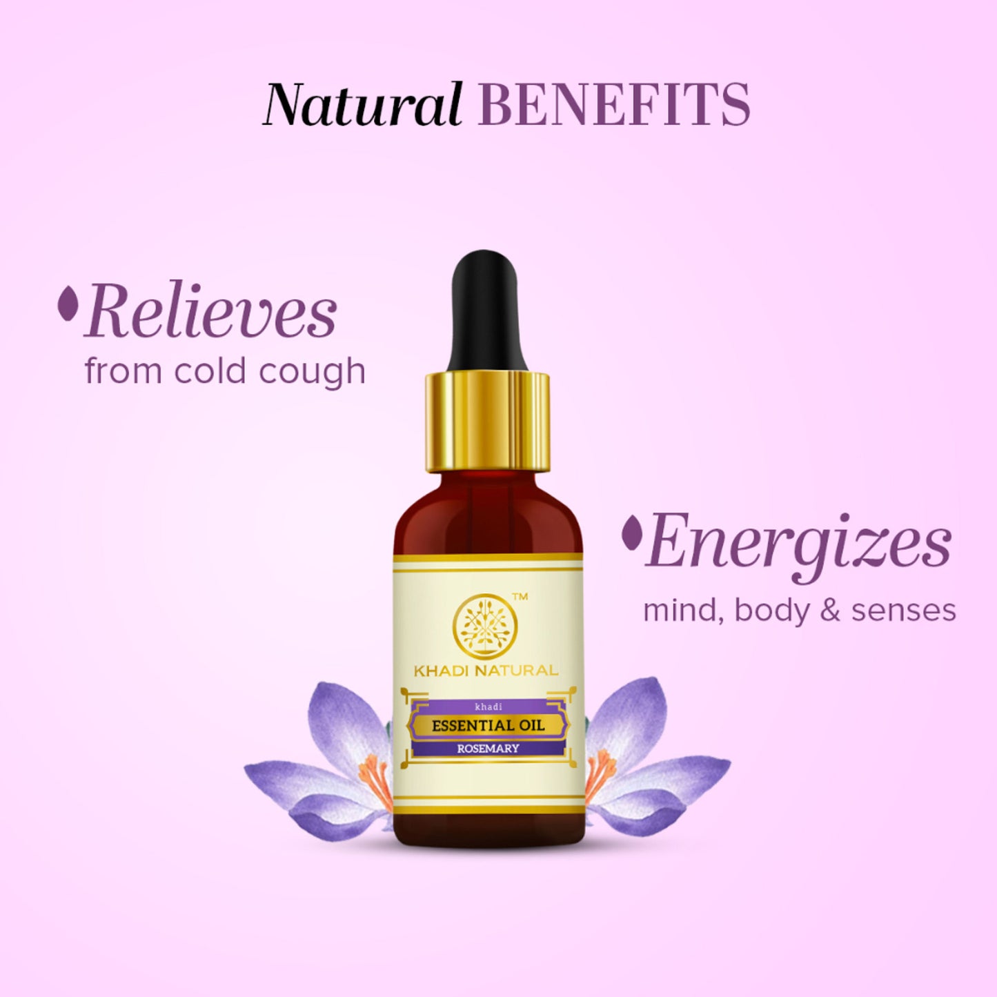 Khadi Natural Rosemary Essential Oil for to Restore Balance and Bring Calm Vibes