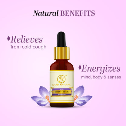 Khadi Natural Rosemary Essential Oil for to Restore Balance and Bring Calm Vibes