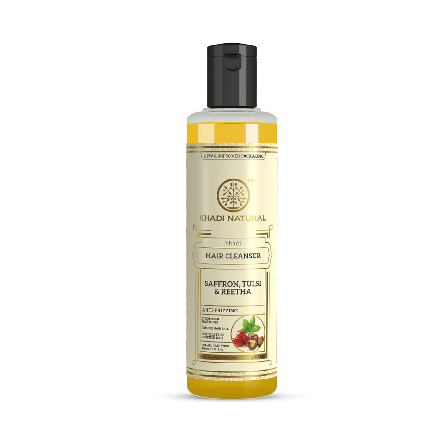 Khadi Natural Saffron Tulsi & Reetha Hair Cleanser for Strengthened Hair and Strong Roots