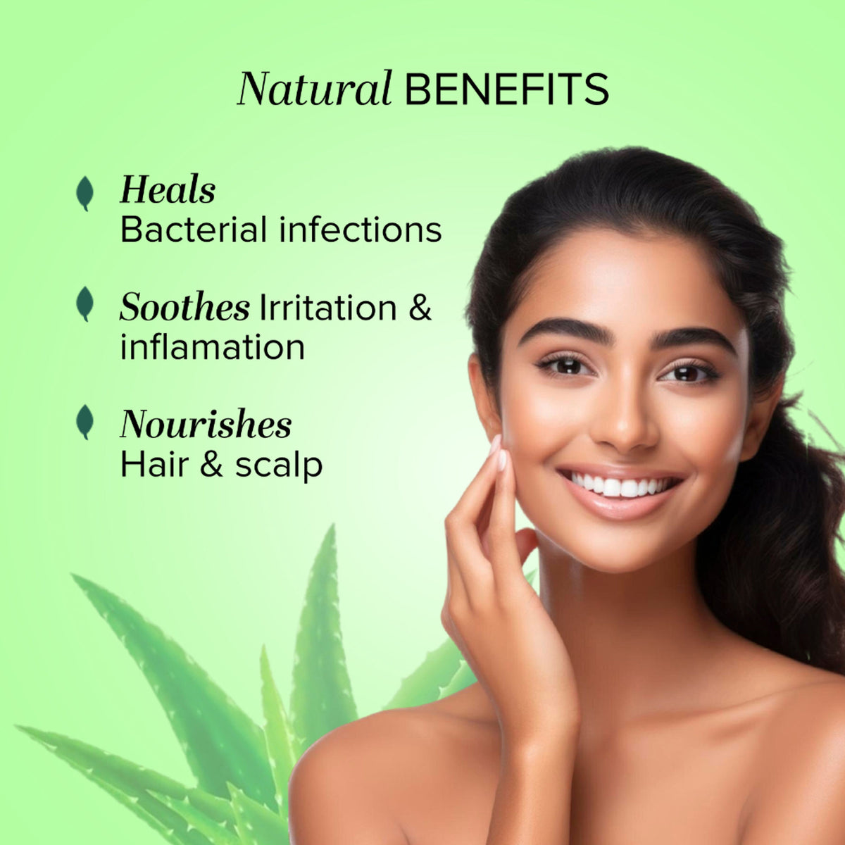 Khadi Natural Aloe Vera Gel with dispenser showing clear gel in a transparent container, ideal for skin relief and hair nourishment