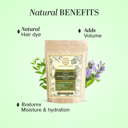 Khadi Natural Herbal Henna Organic Powder for Hair Fall, Dryness and Conditioning
