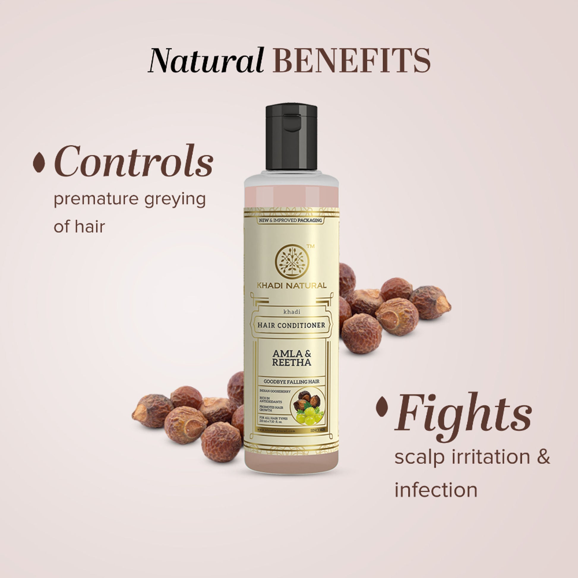 Khadi Natural Amla & Reetha Hair Conditioner for Strength, Shine and Hair Fall Control