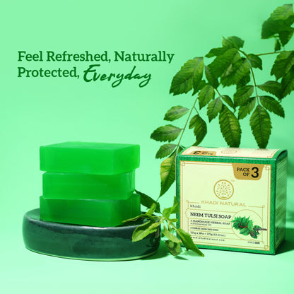 Khadi Natural Aloe Vera Soap for Skin Hydration, Cooling and Daily Nourishment Pack of 3