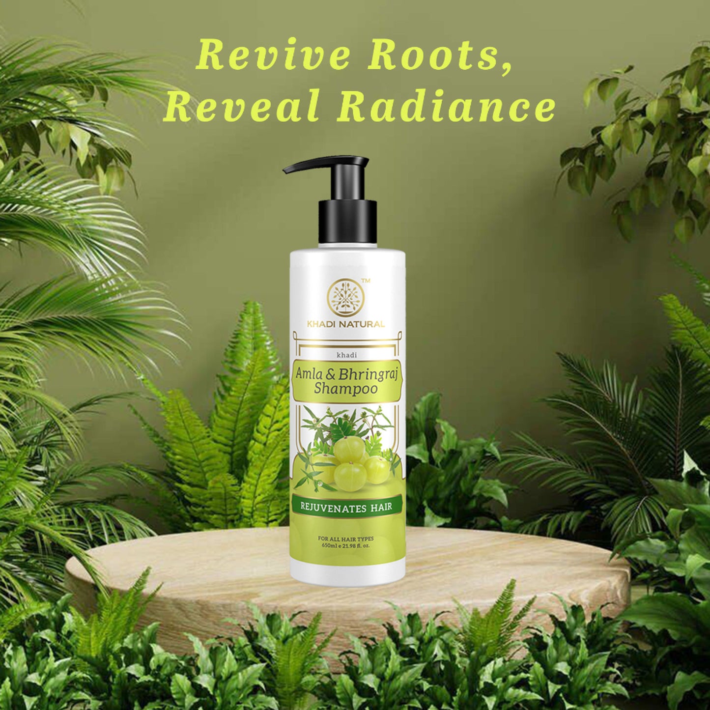 Khadi Natural Amla & Bhringraj Cleanser/Shampoo for Stronger, Thicker and Nourished Hair