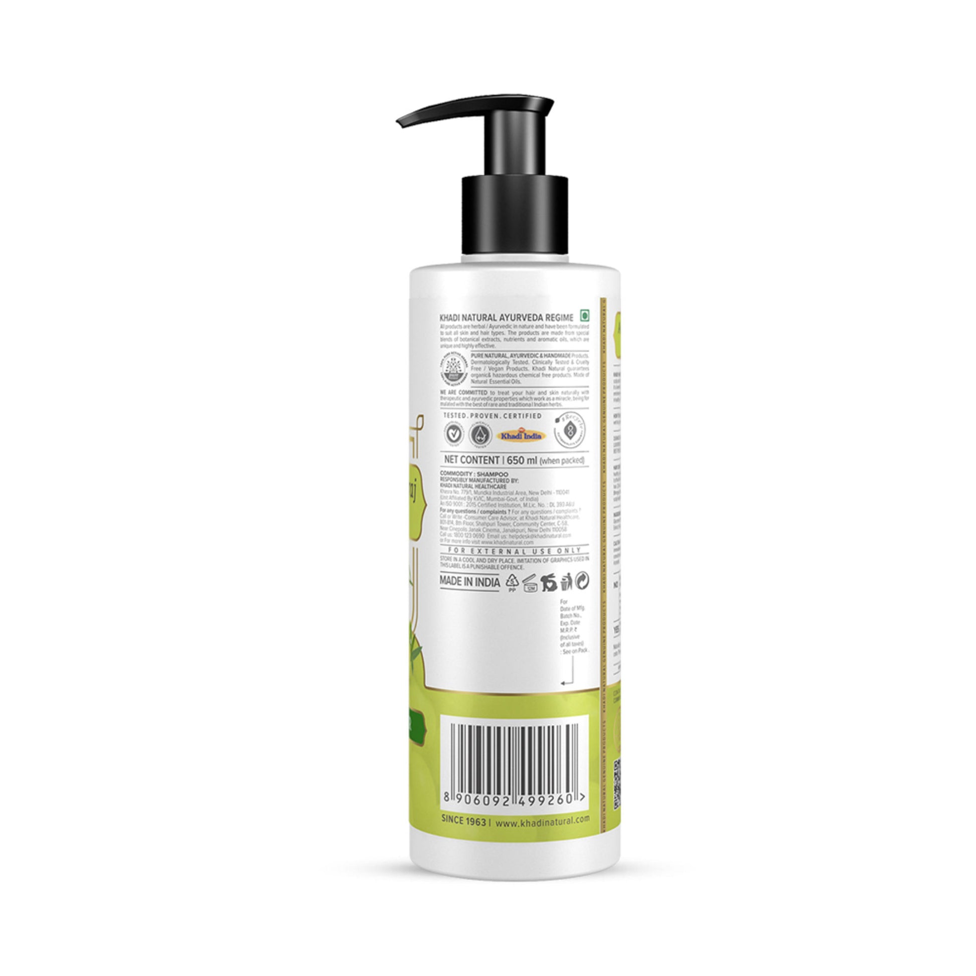 Khadi Natural Amla & Bhringraj Cleanser/Shampoo for Stronger, Thicker and Nourished Hair