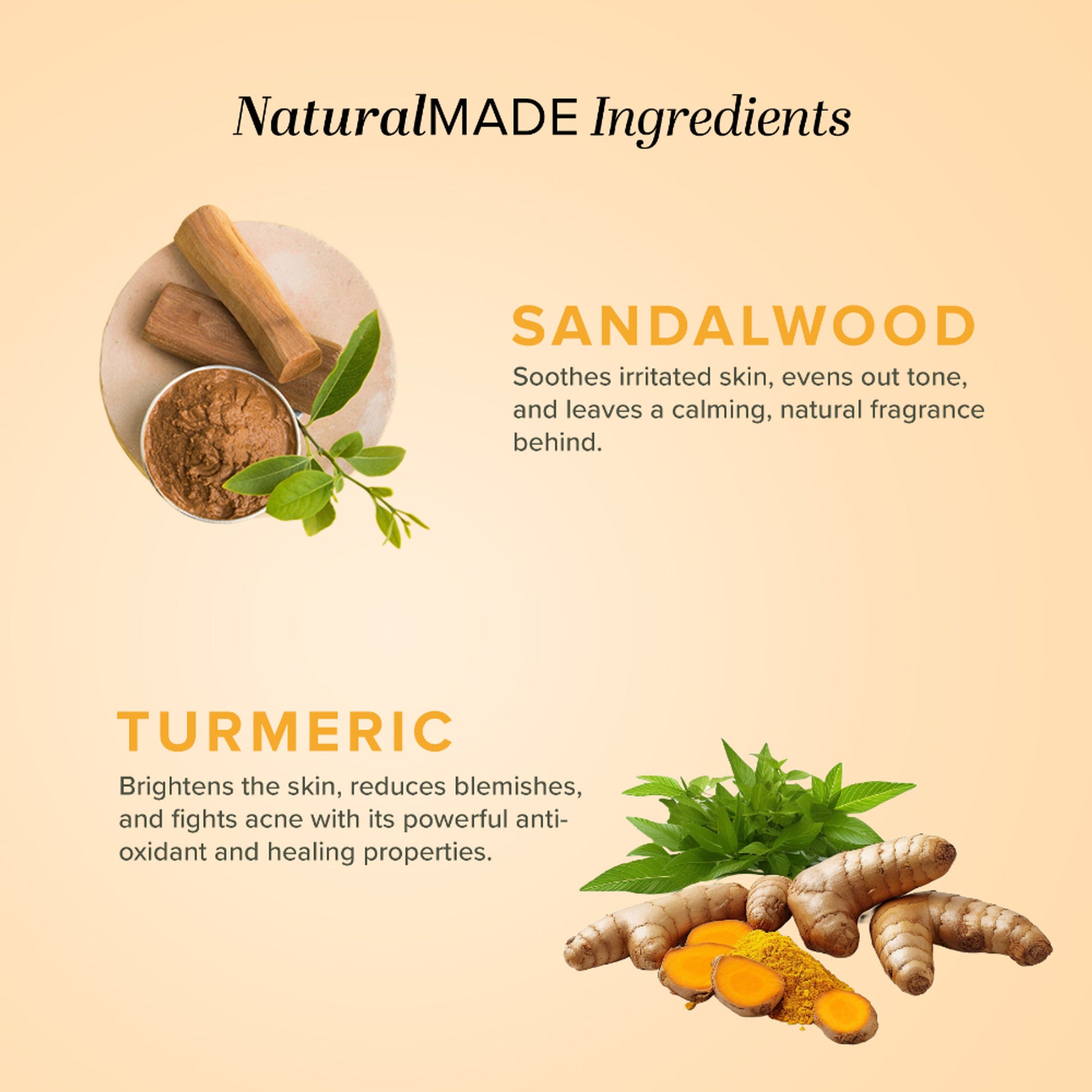Khadi Natural Sandalwood & Turmeric Body Wash to Cleanse, Brighten, and Comfort Skin