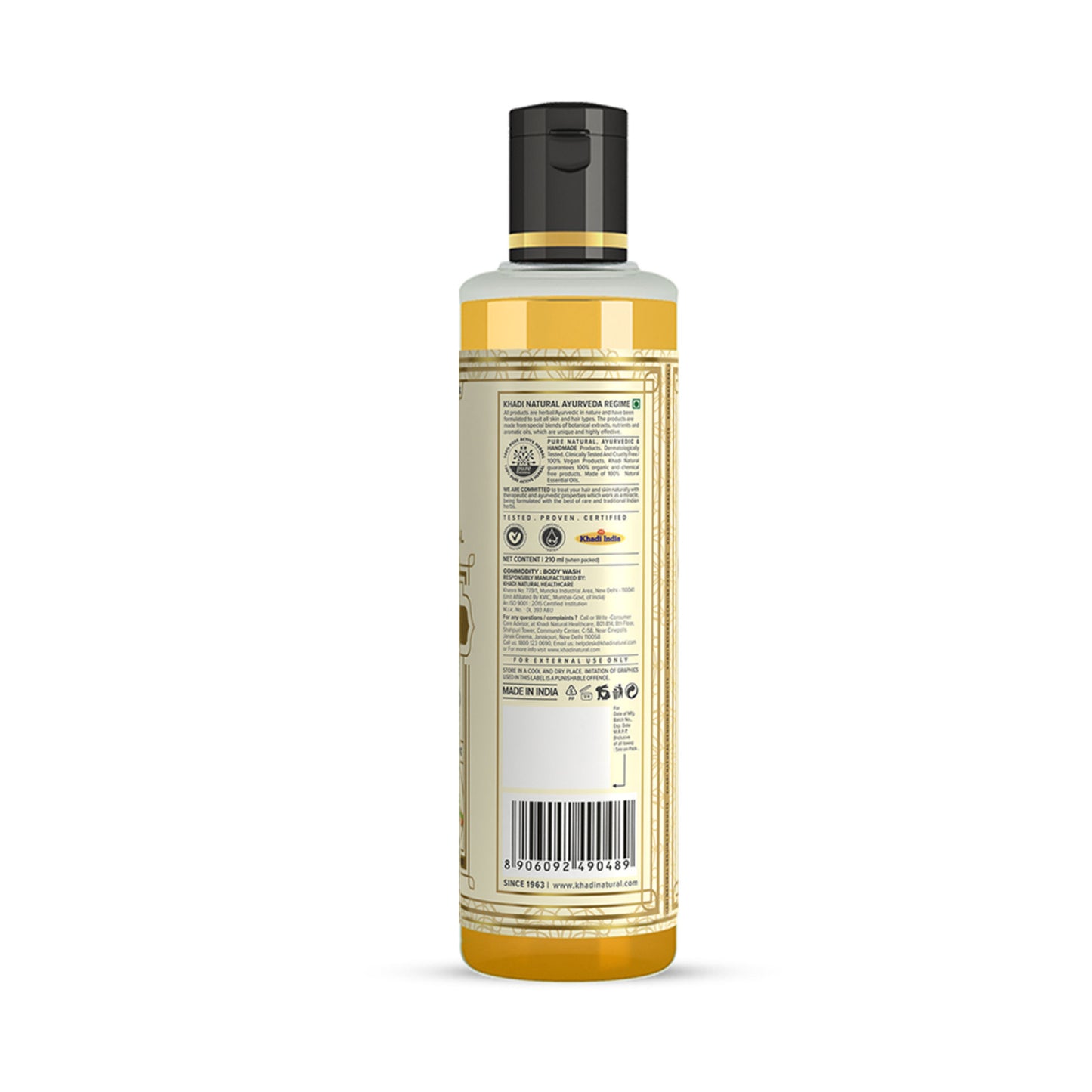 Khadi Natural Sandalwood & Turmeric Body Wash to Cleanse, Brighten, and Comfort Skin