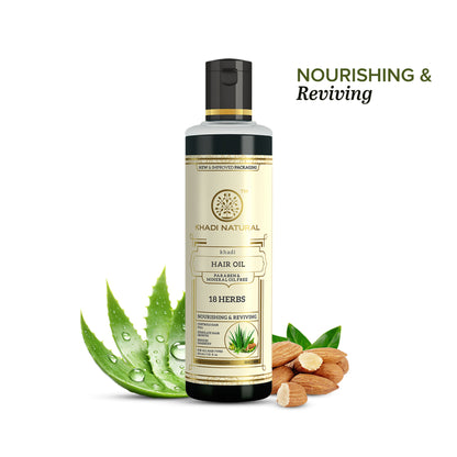 Khadi Natural 18 Herbs Hair Oil for Strong, Shiny, and Healthy Hair