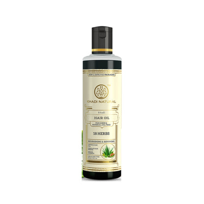 Khadi Natural 18 Herbs Hair Oil for Strong, Shiny, and Healthy Hair