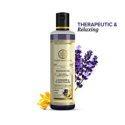 Khadi Natural Lavender & Ylang Ylang Massage Oil for Stress Relief and Dry Skin Care