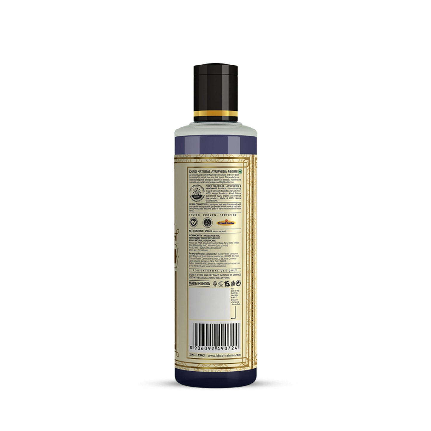 Khadi Natural Lavender & Ylang Ylang Massage Oil for Stress Relief and Dry Skin Care