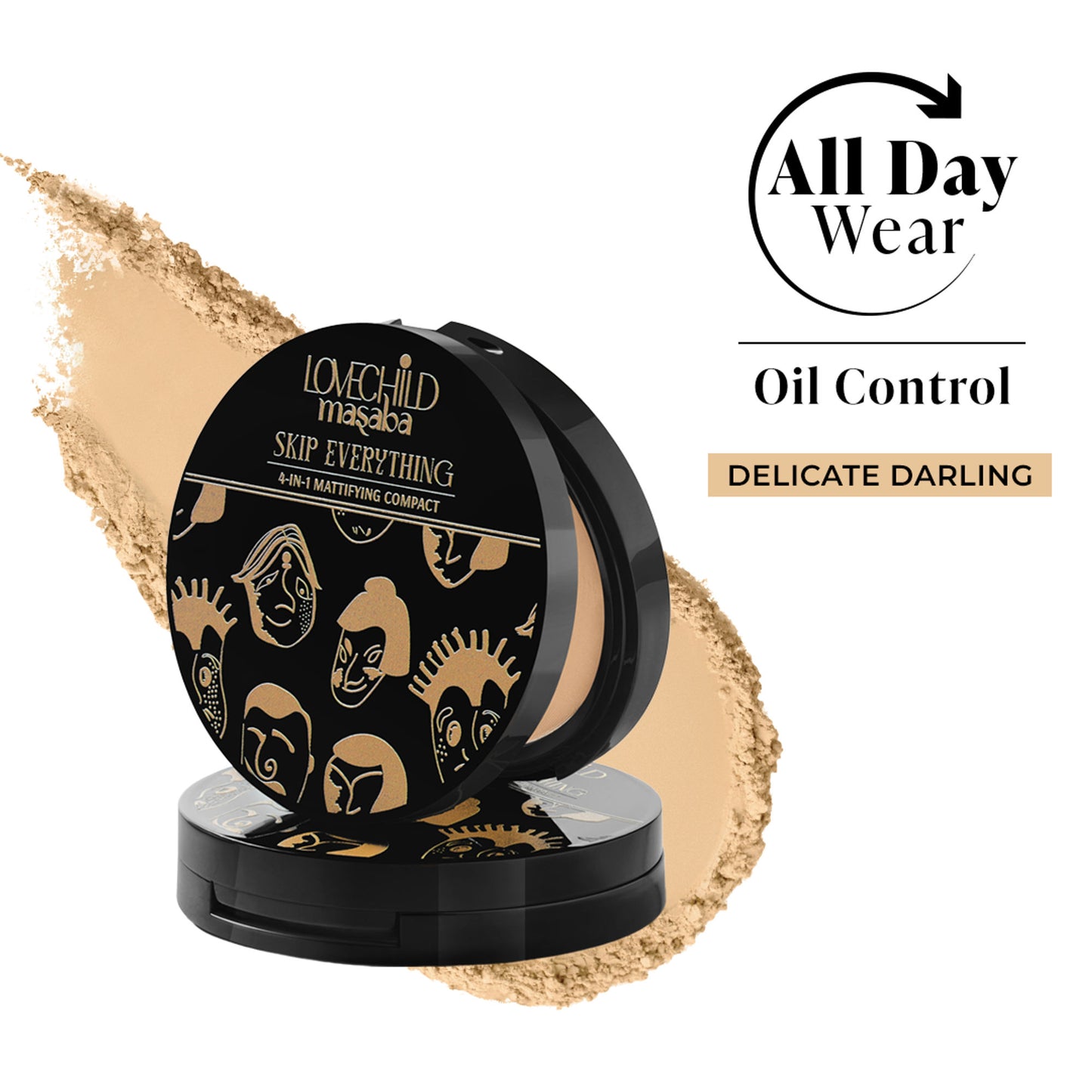 LoveChild Masaba Skip Everything Mattifying Compact - Delicate Darling