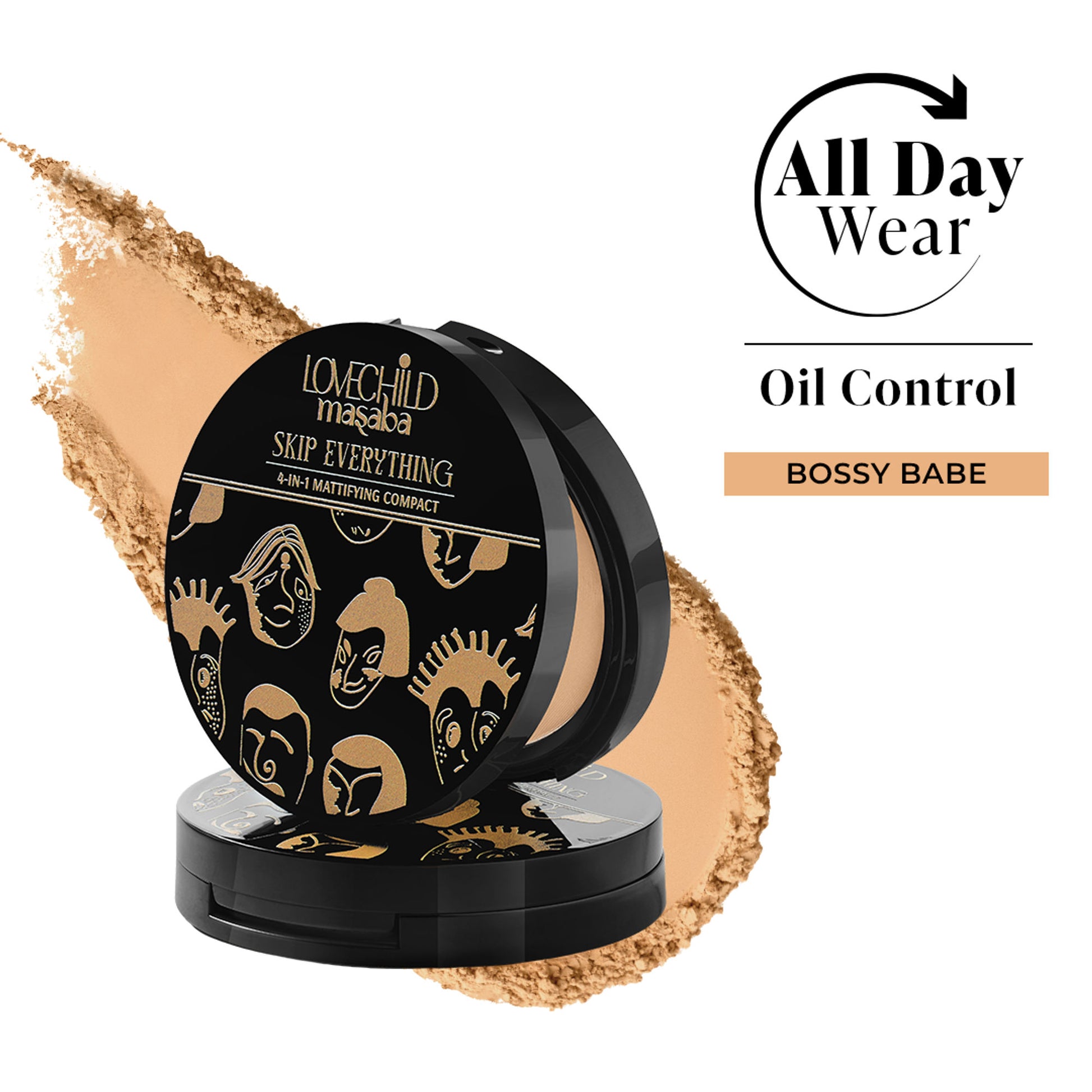 LoveChild Masaba Skip Everything Mattifying Compact - Bossy Babe