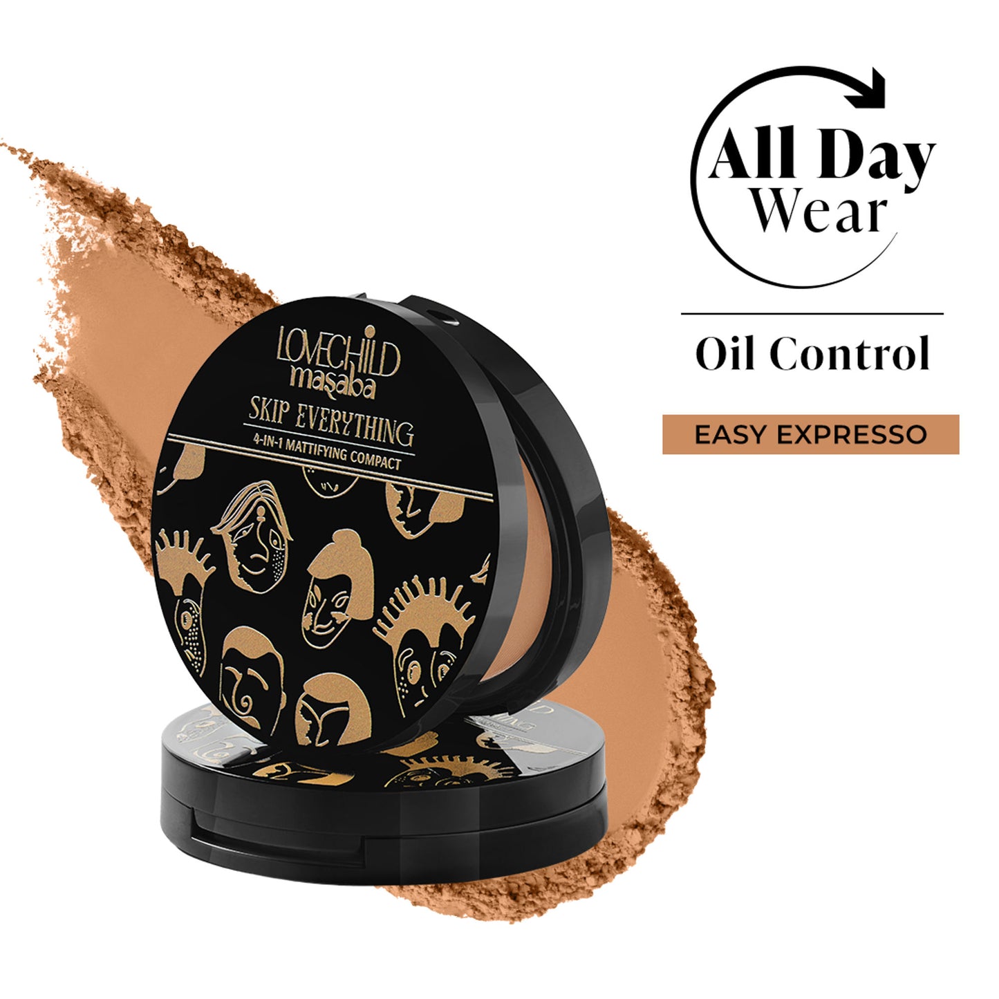 LoveChild Masaba Skip Everything Mattifying Compact - Easy Expresso