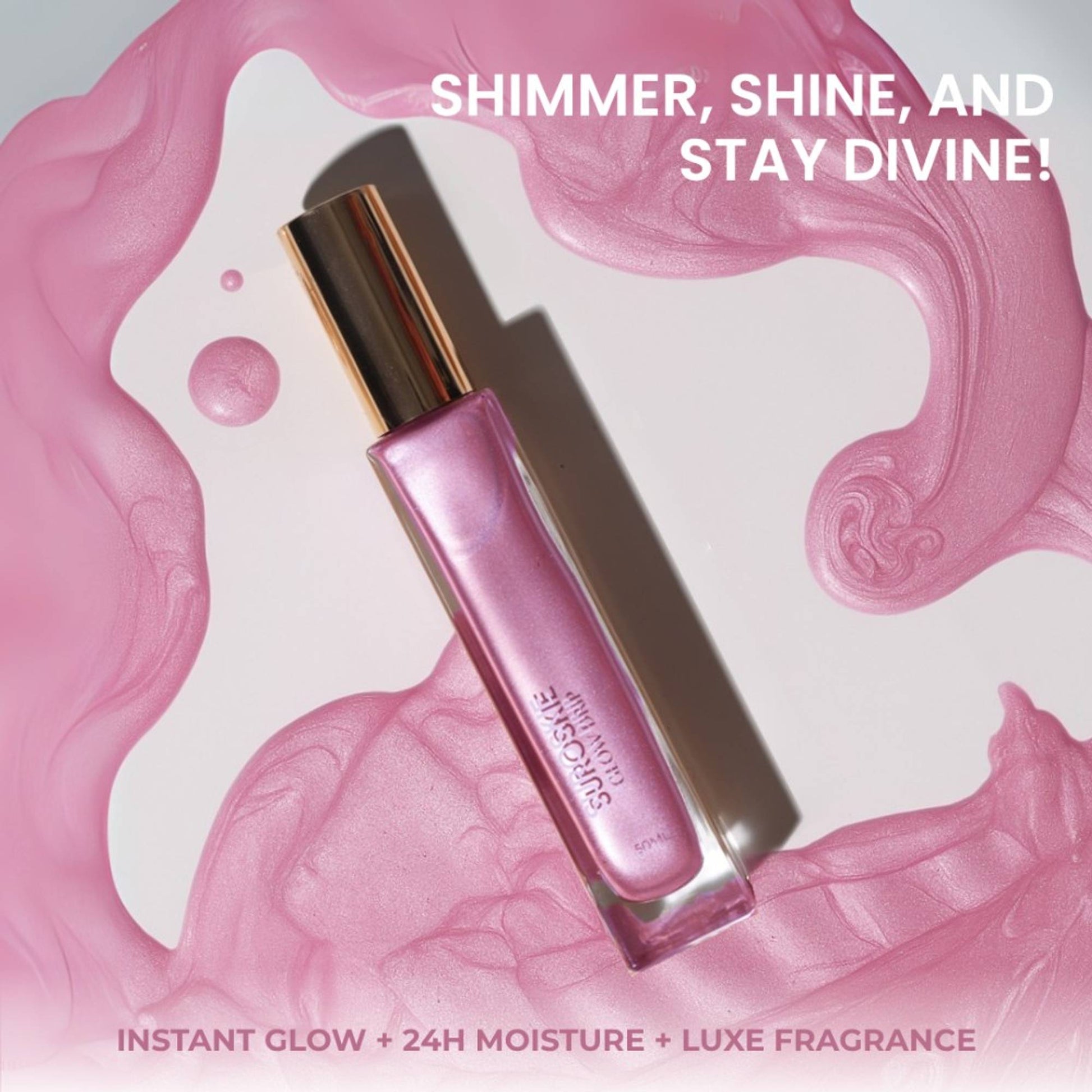 SUROSKIE Glow Drip Shimmer For Radiant & Luminous Skin - Pink