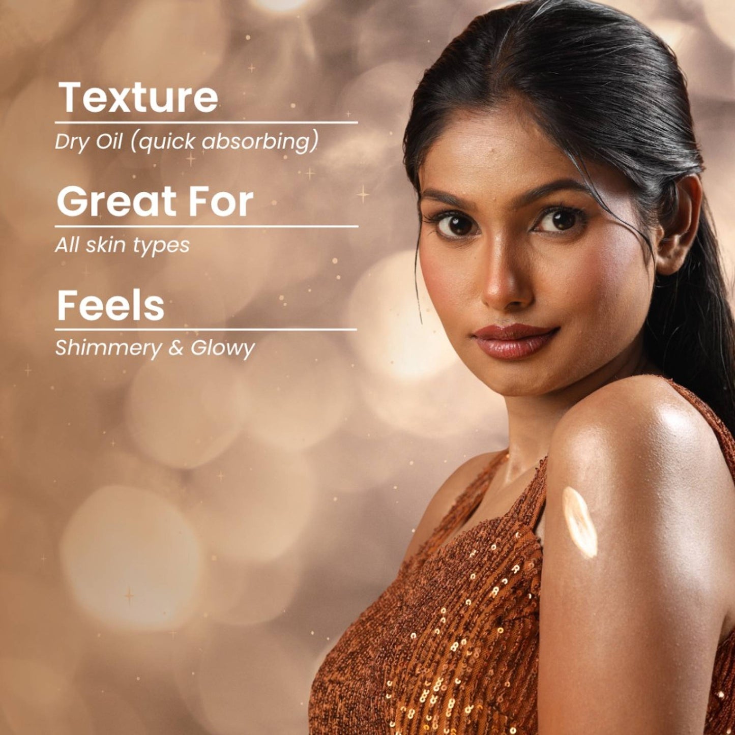 SUROSKIE Glow Drip Shimmer For Radiant & Luminous Skin - Gold