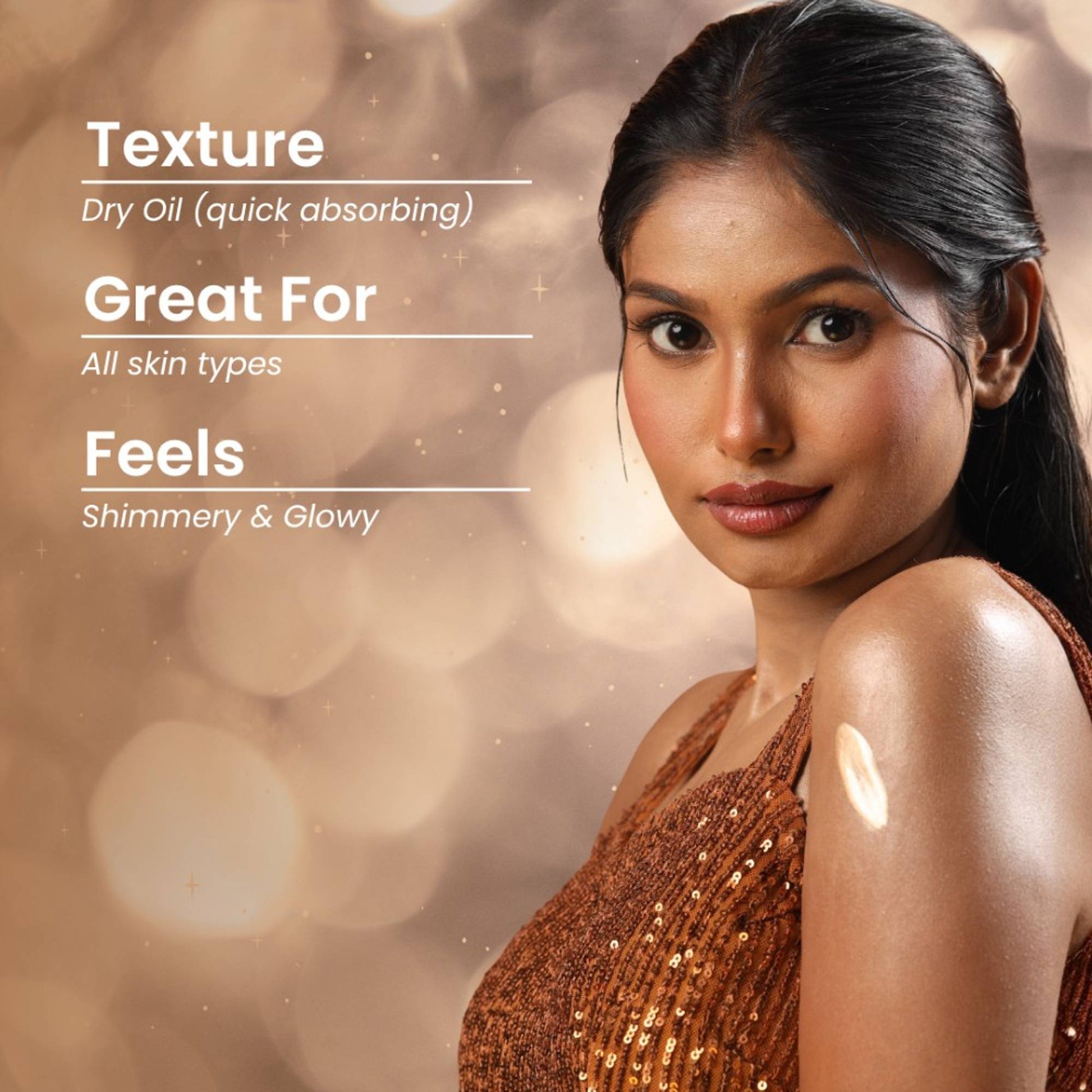SUROSKIE Glow Drip Shimmer For Radiant & Luminous Skin - Gold