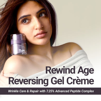 Be Neude Rewind Age Reversing Gel Creme Wrinkle&FineLine Reduction 5.25% Advanced Peptide Complex