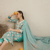 Dhiyona IE Floral Printed Mirror Work Pure Cotton Straight Kurta with Trousers & Dupatta